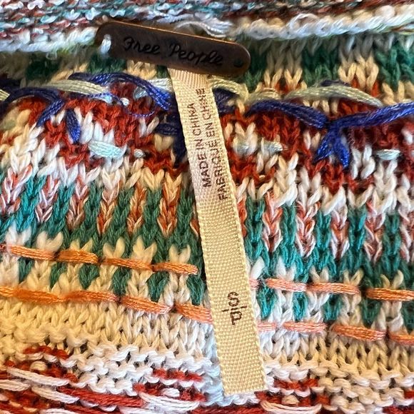 Free People Ivory Vacation Loose Knit Light Sweater, Size Small - Picture 5 of 5